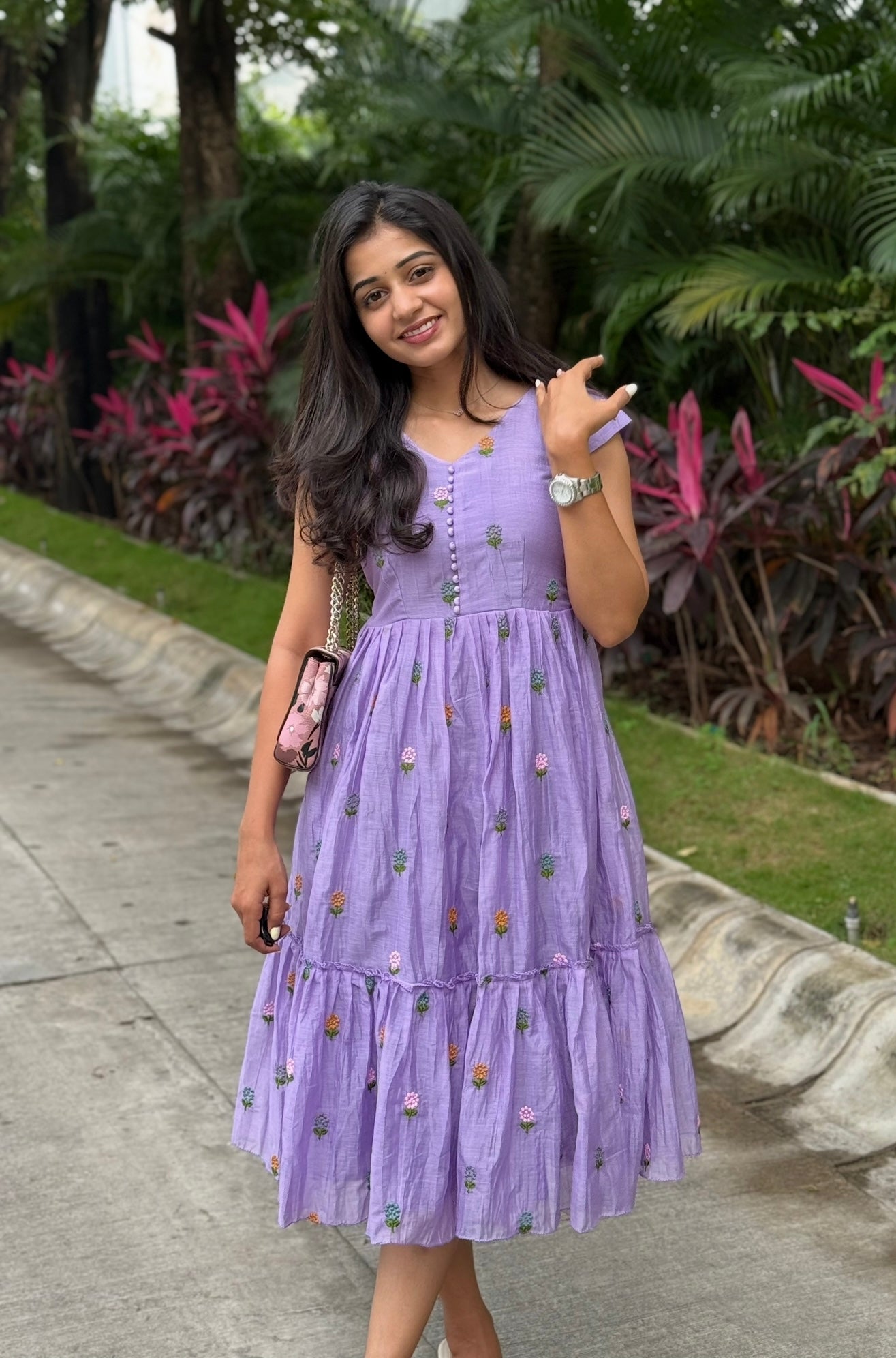 Mul chanderi Frock
