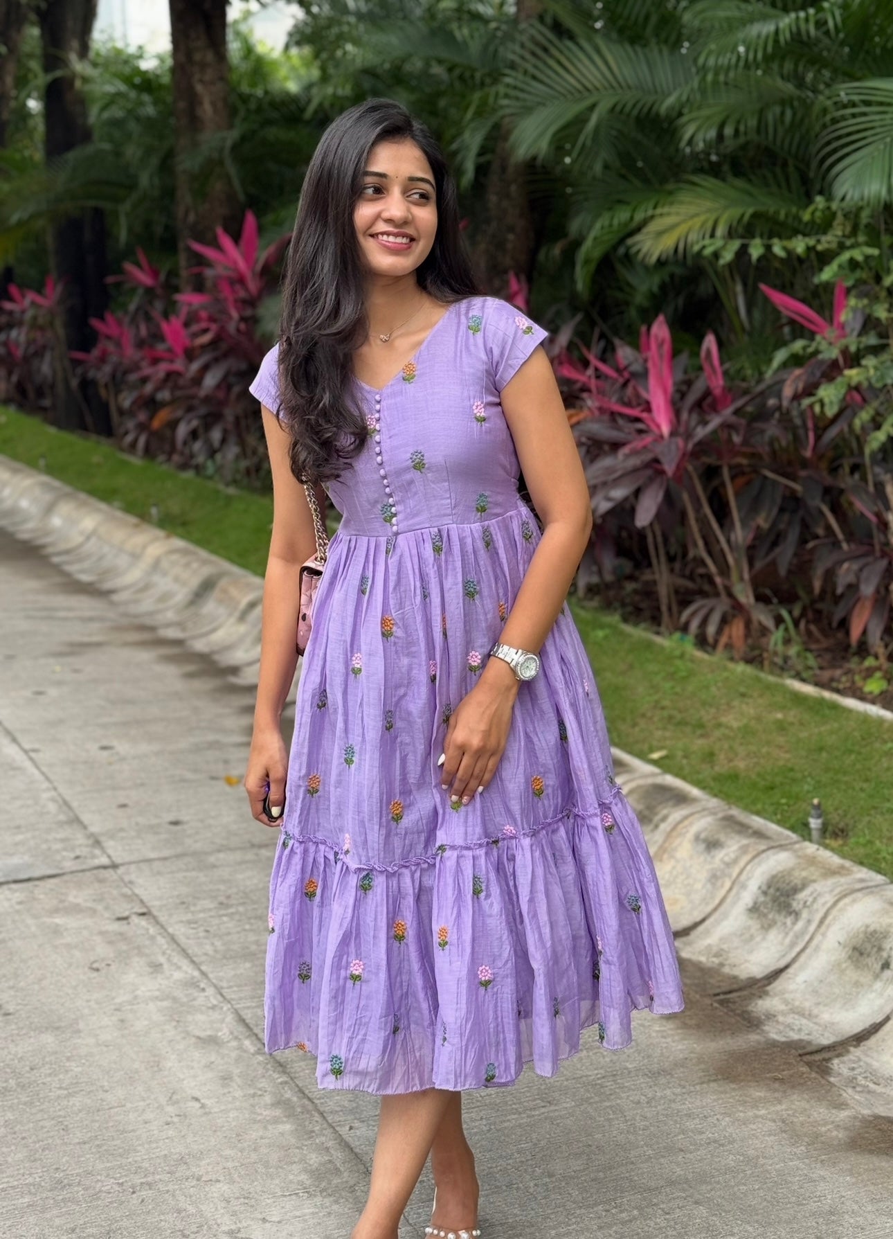 Mul chanderi Frock
