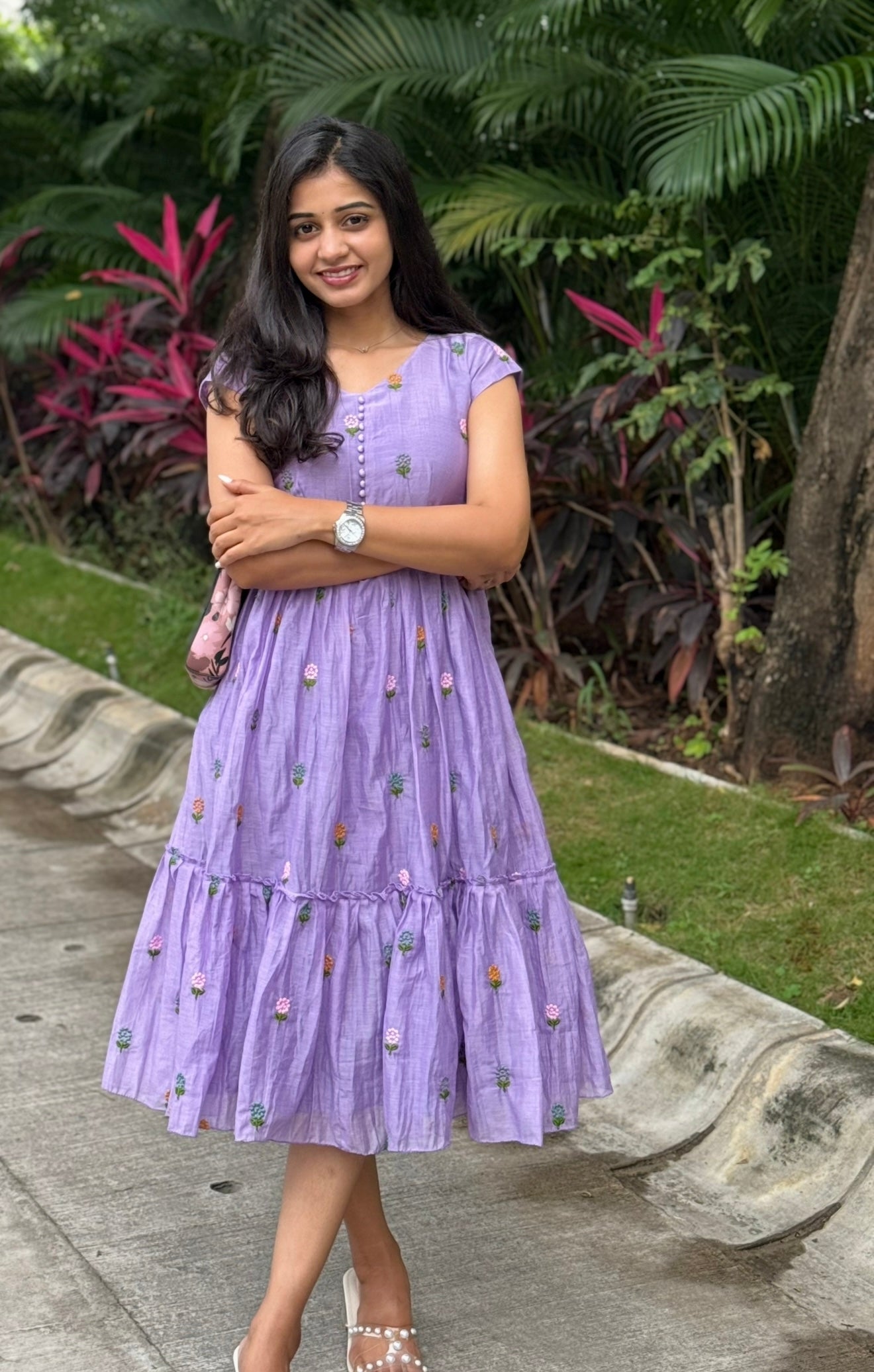 Mul chanderi Frock