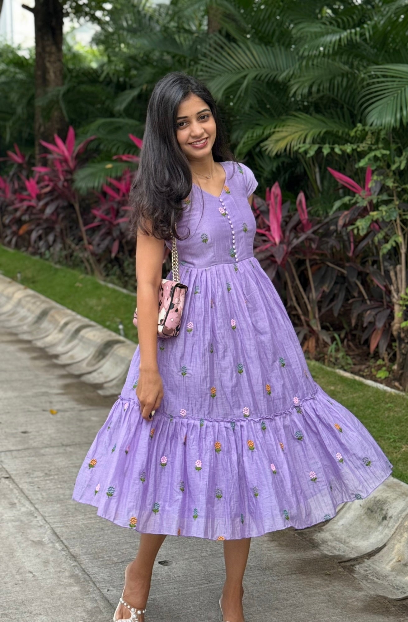 Mul chanderi Frock