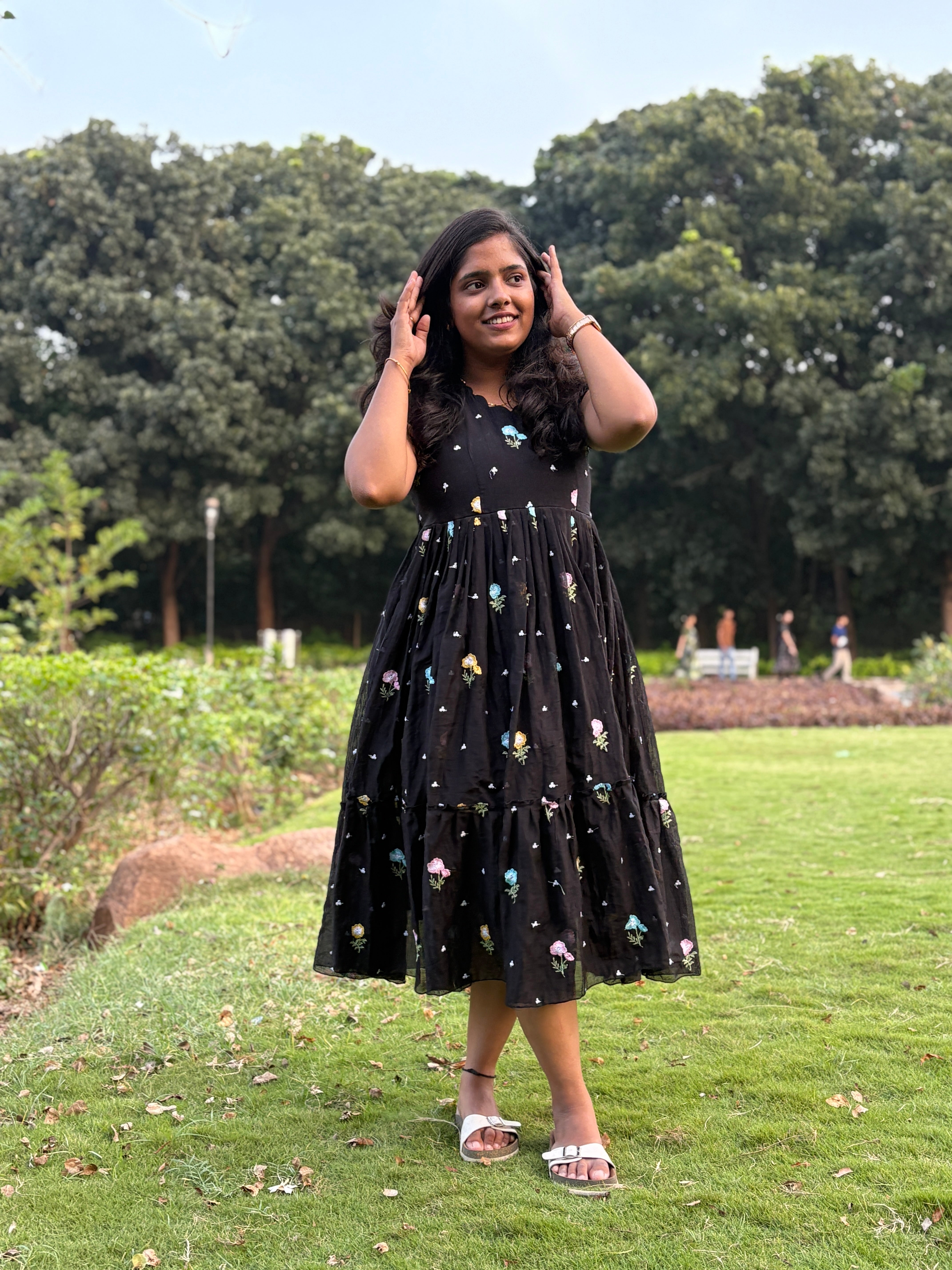 Mul Chanderi Black frock