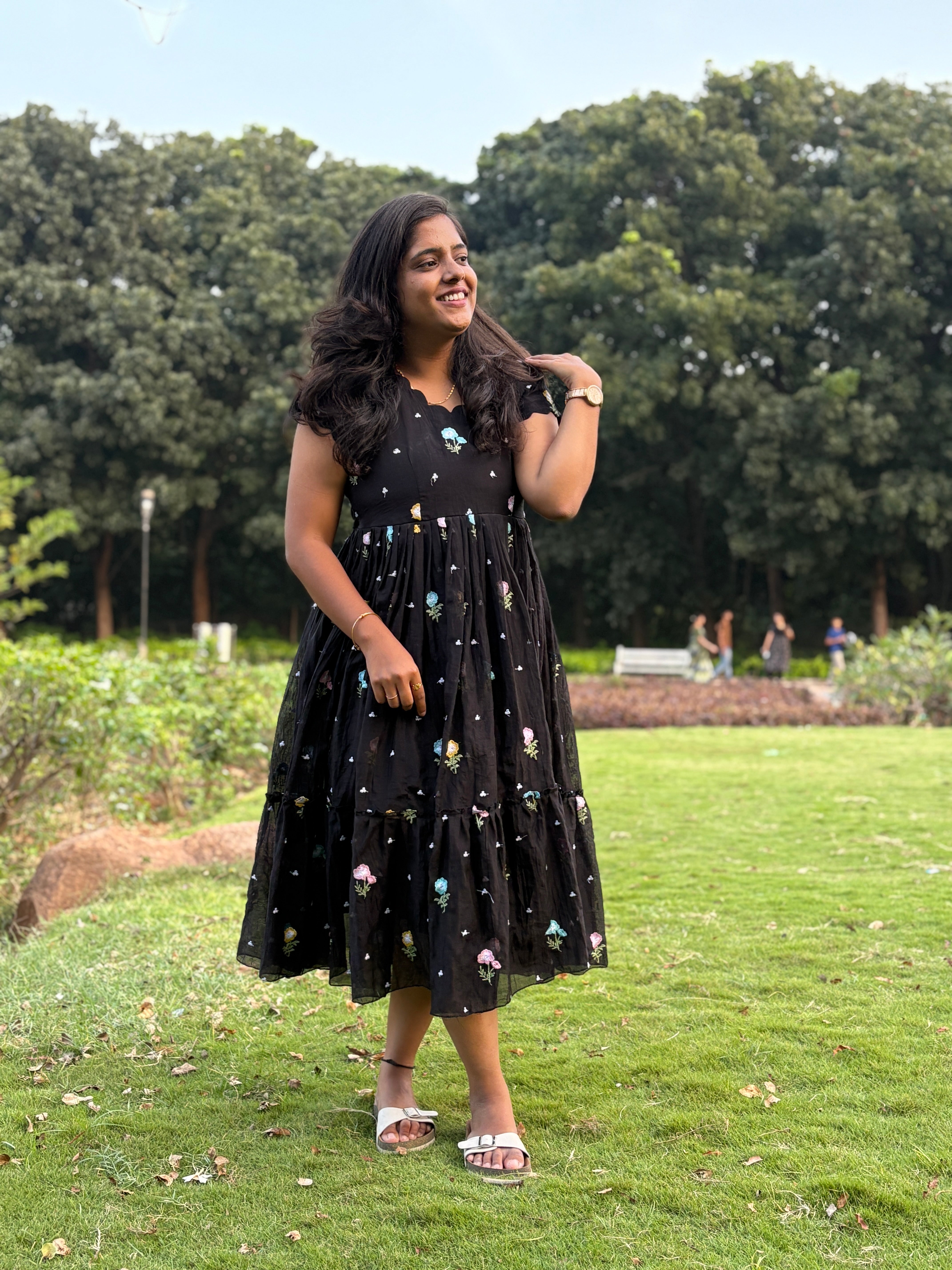 Mul Chanderi Black frock