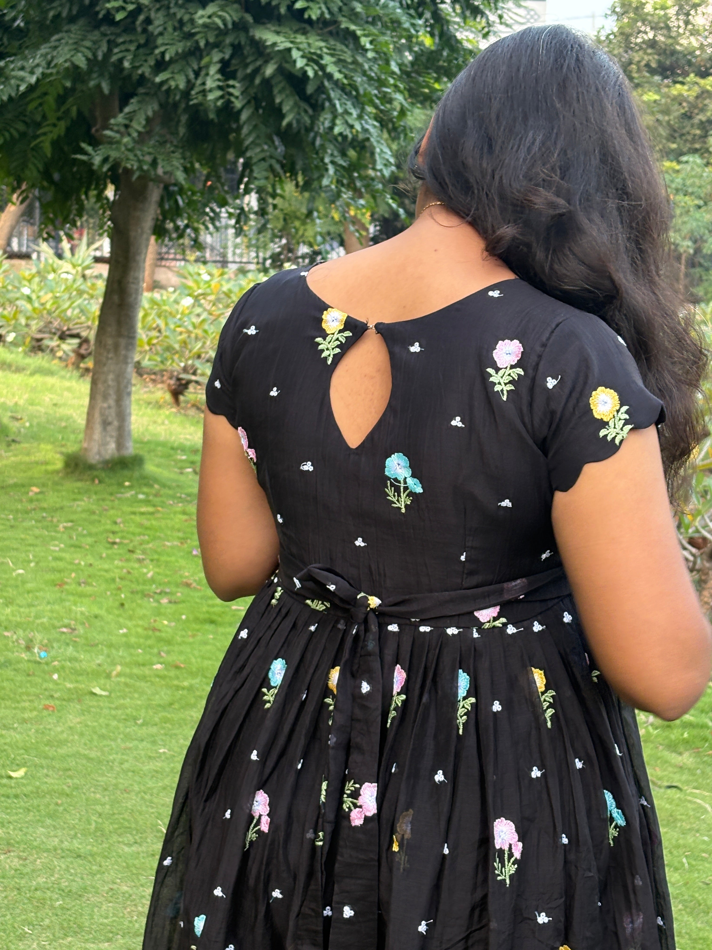 Mul Chanderi Black frock