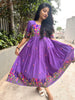 Premium kora chain stitch embroidery cotton frock