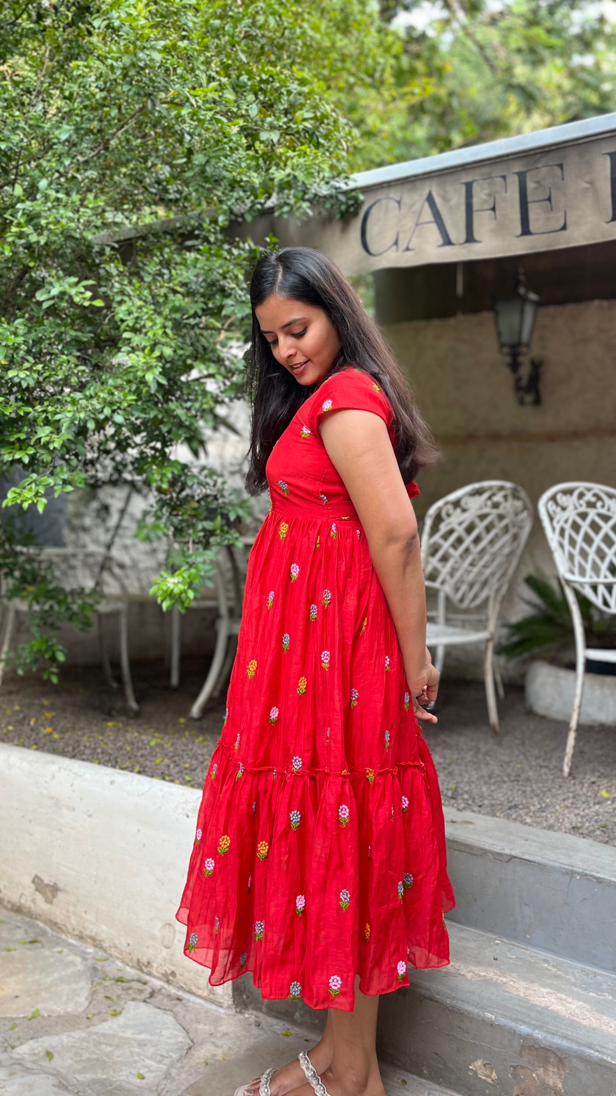 Mul chanderi Frock