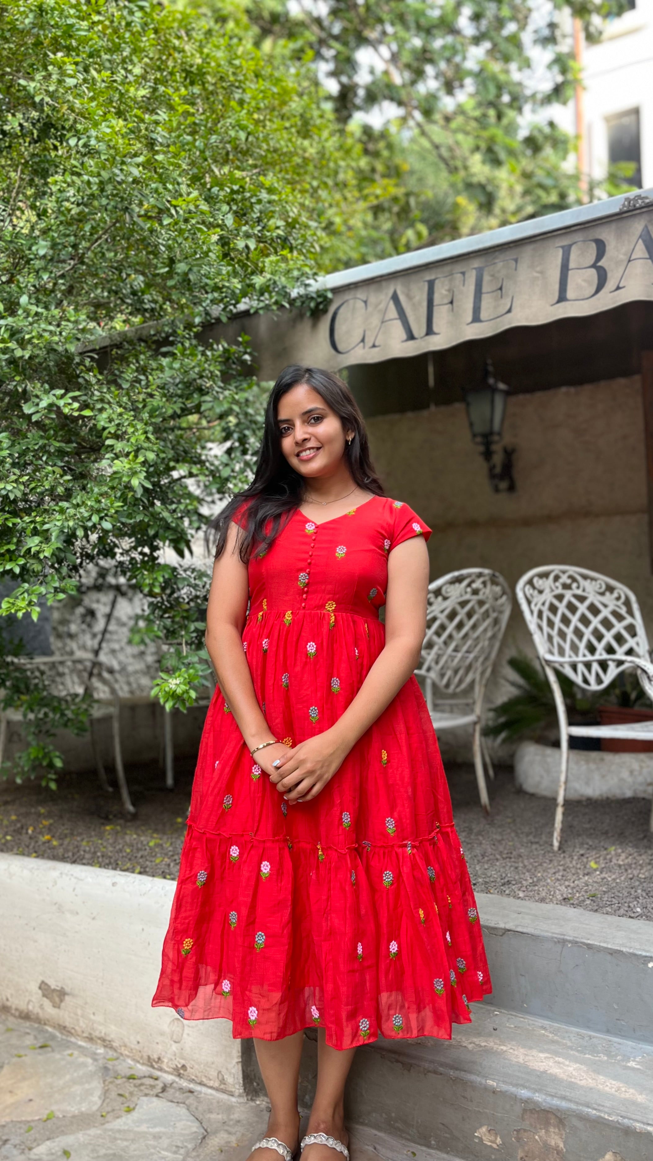 Mul chanderi Frock