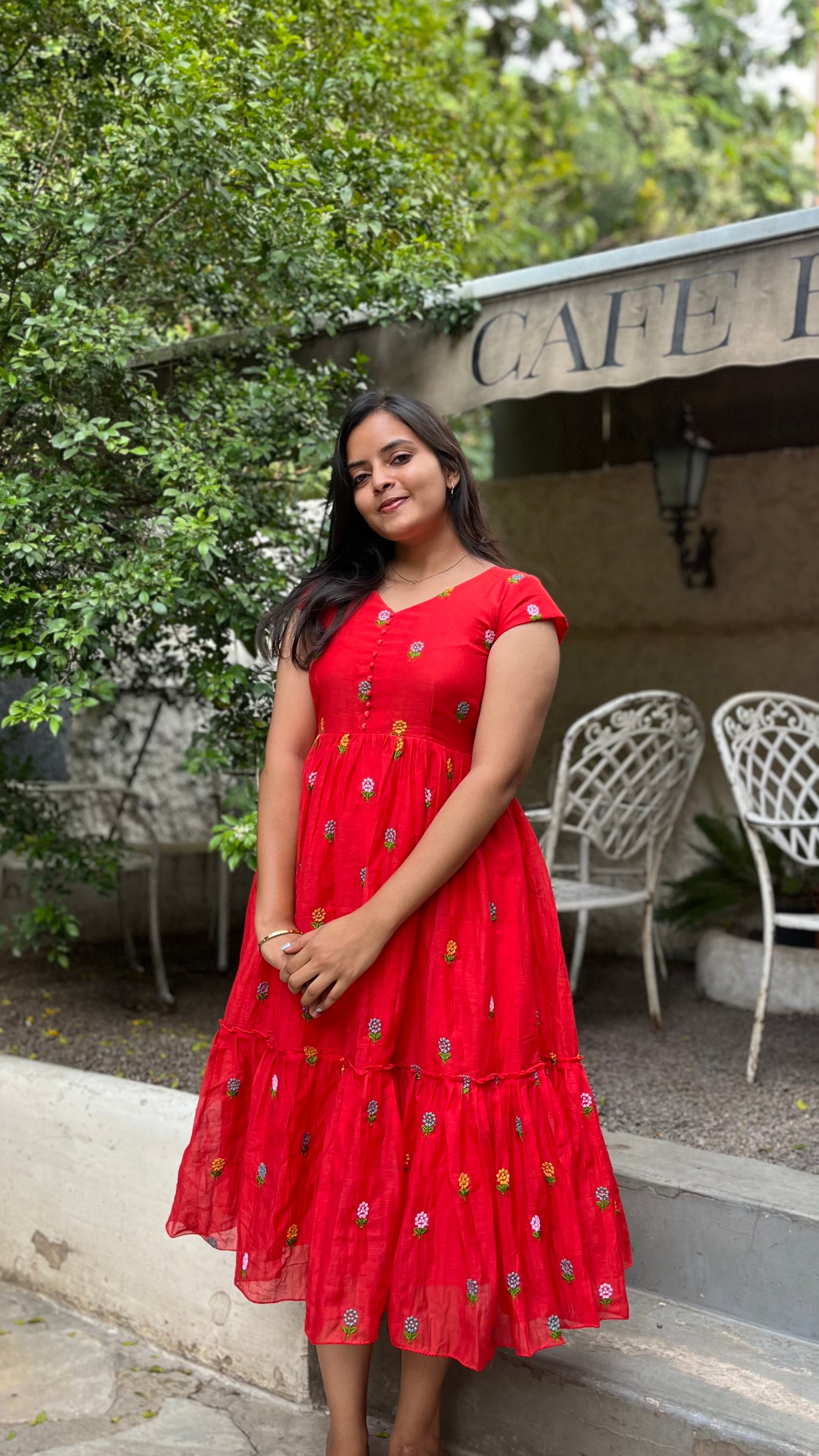 Mul chanderi Frock