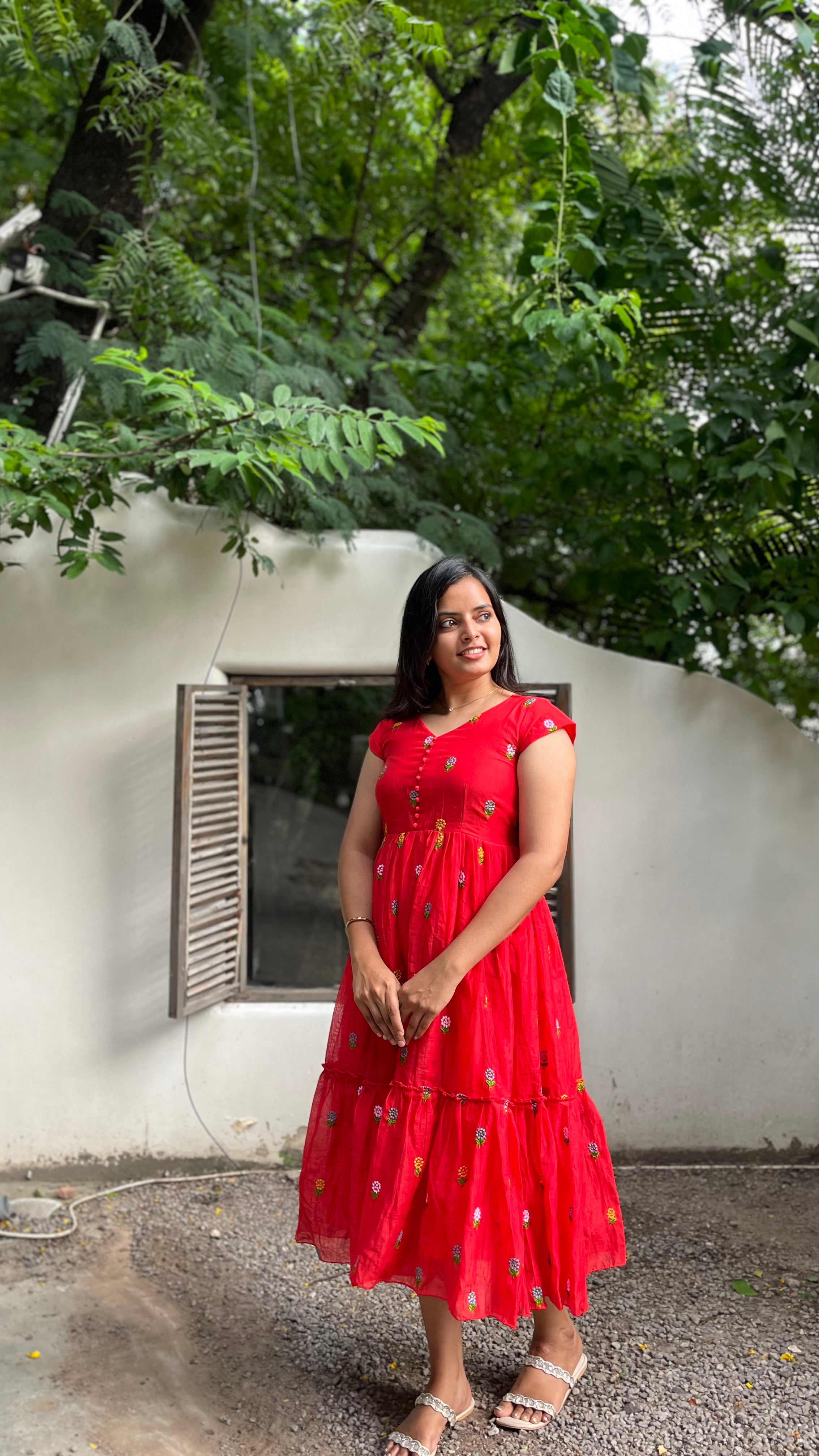 Mul chanderi Frock