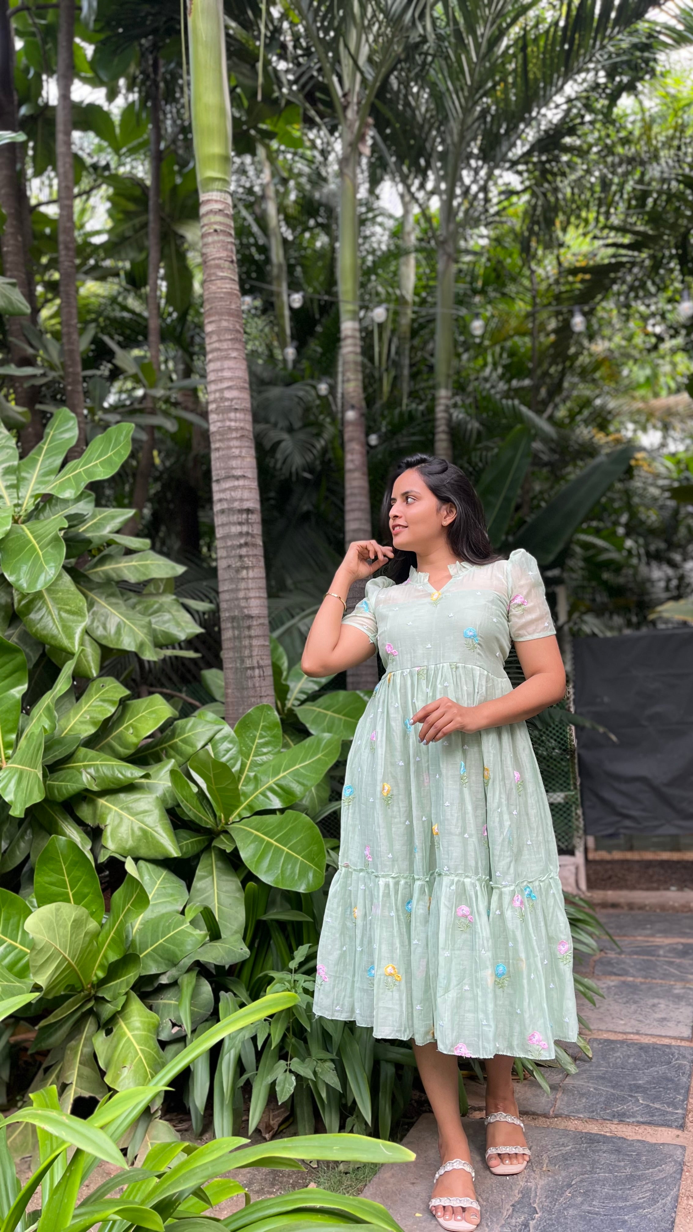 Mul chanderi Frock