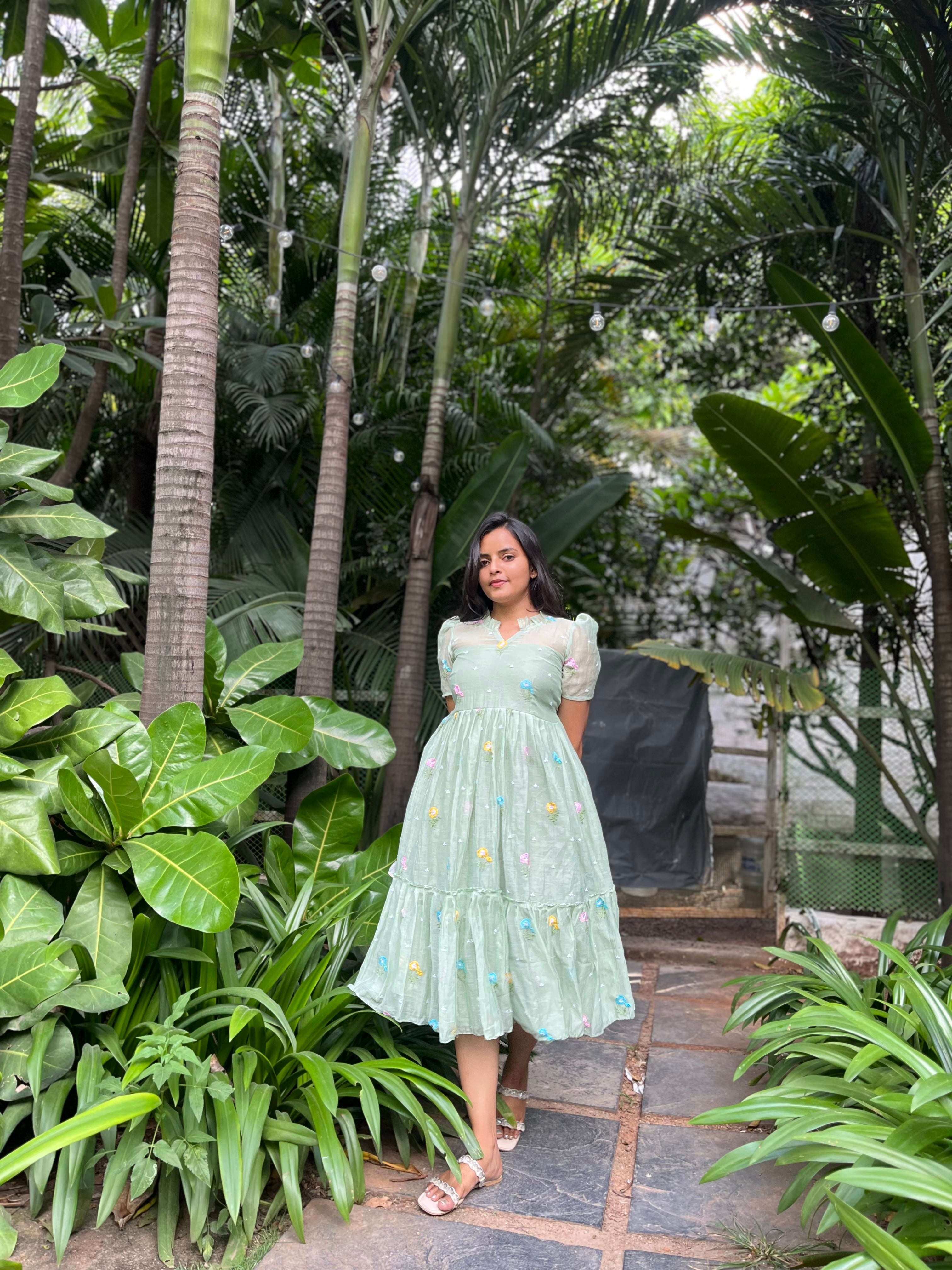 Mul chanderi Frock