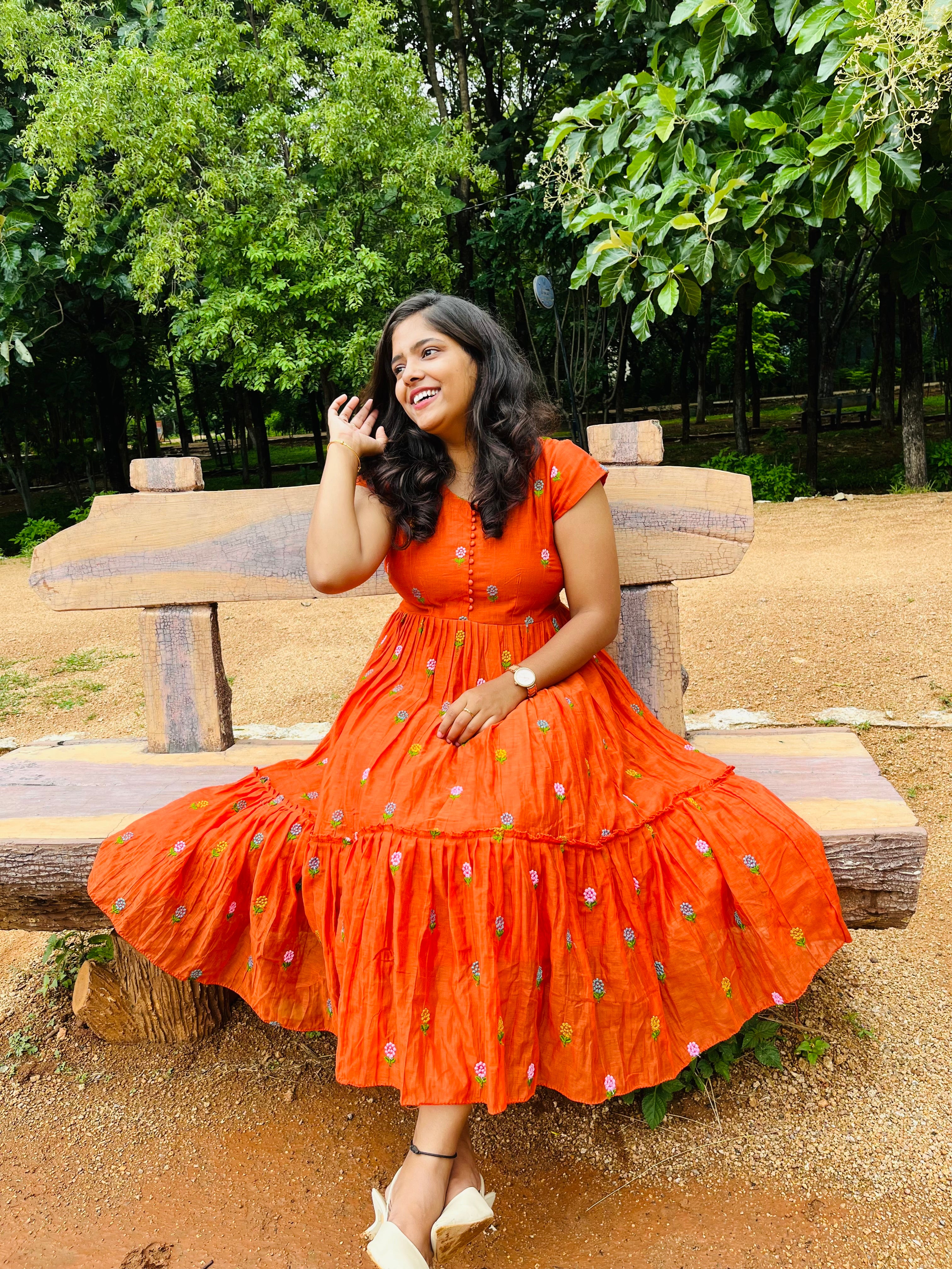 Mul chanderi Frock